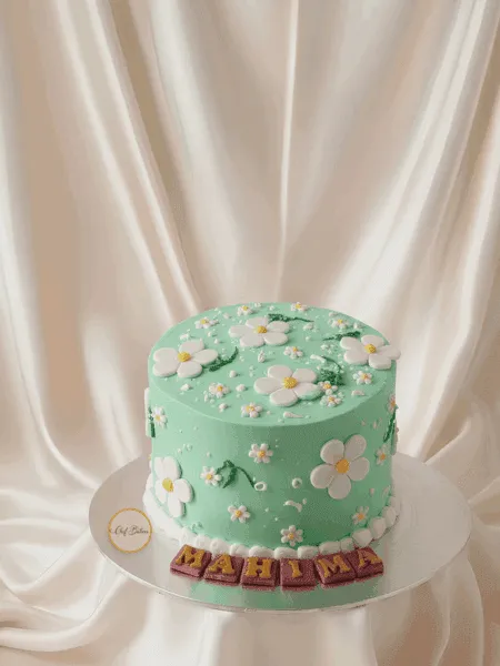 Mint Daisy Floral Cake