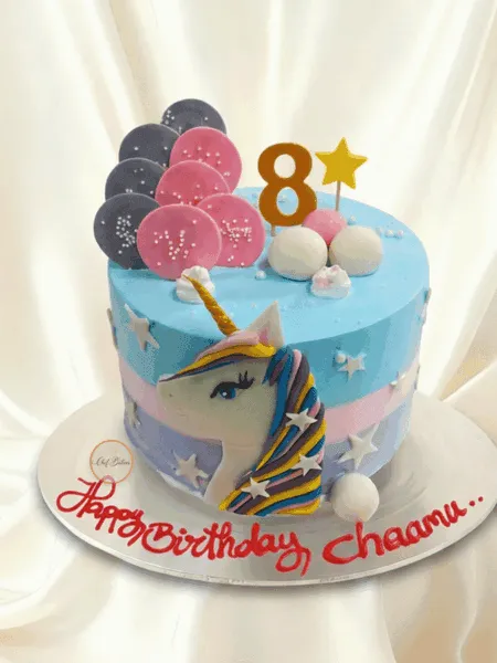 Unicorn Balloon Theme Cake