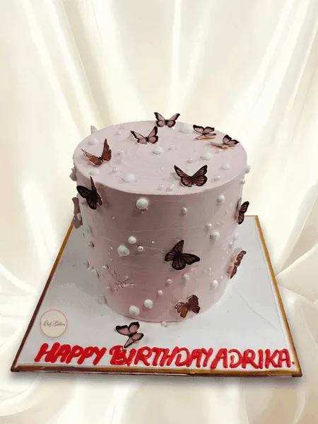 Butterfly Pearl Pink Cake